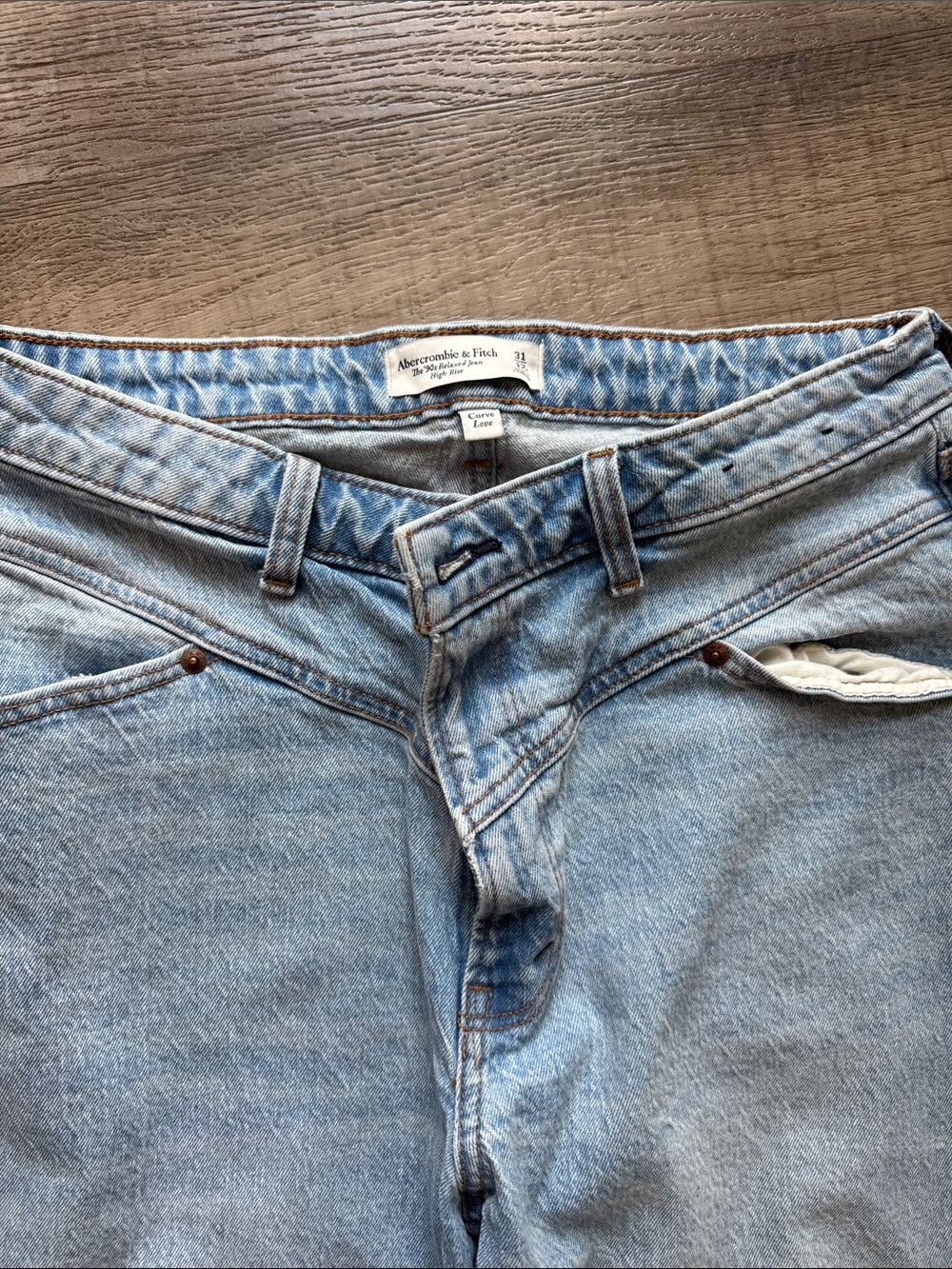 Abercrombie & Fitch Light Wash Straight Leg Jeans - Picture 3 of 4